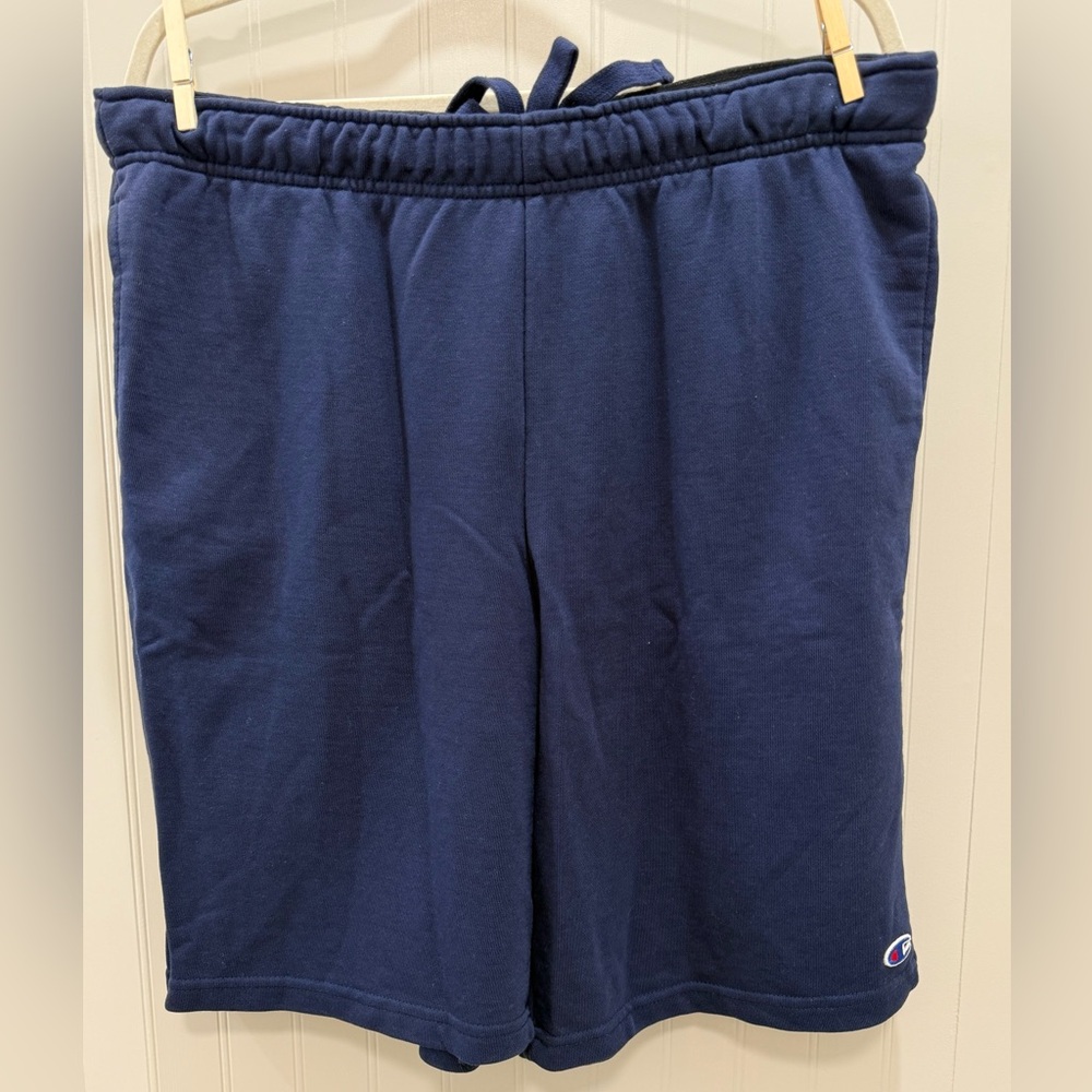 Champion Blue Athletic Shorts Soft Cotton-Like Material